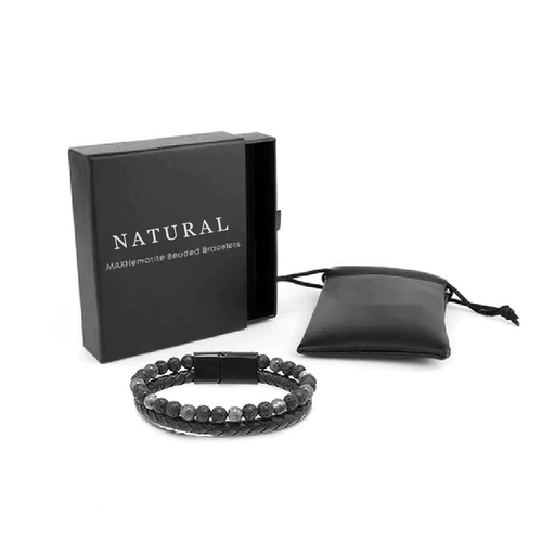 (Zeitlich begrenzter Rabatt 🔥 Letzter Tag)Natürlicher Achat Stein Leder Perlenarmband