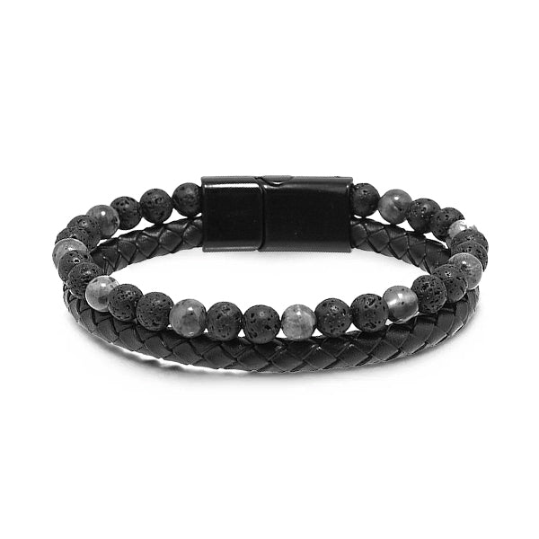 (Zeitlich begrenzter Rabatt 🔥 Letzter Tag)Natürlicher Achat Stein Leder Perlenarmband